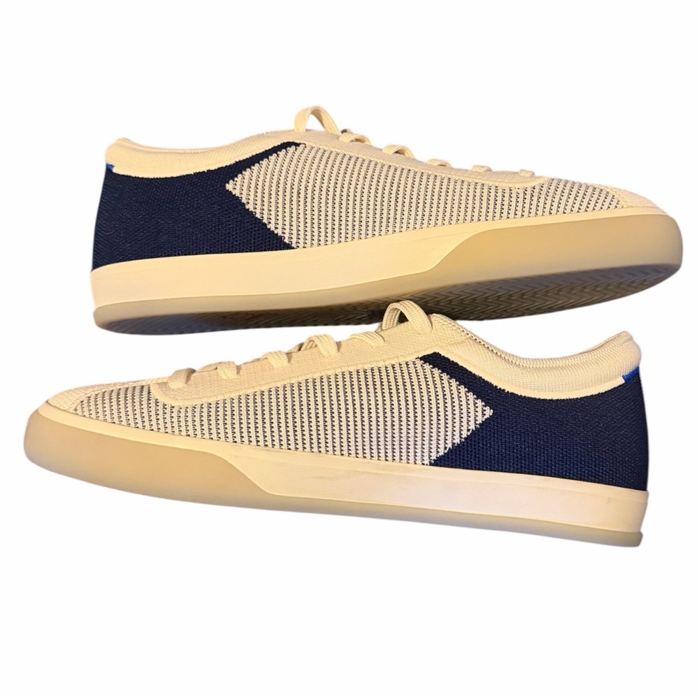 Rothy's Cream and Navy Knit Sneakers with Orange Detail size 11 - Picture 3 of 5